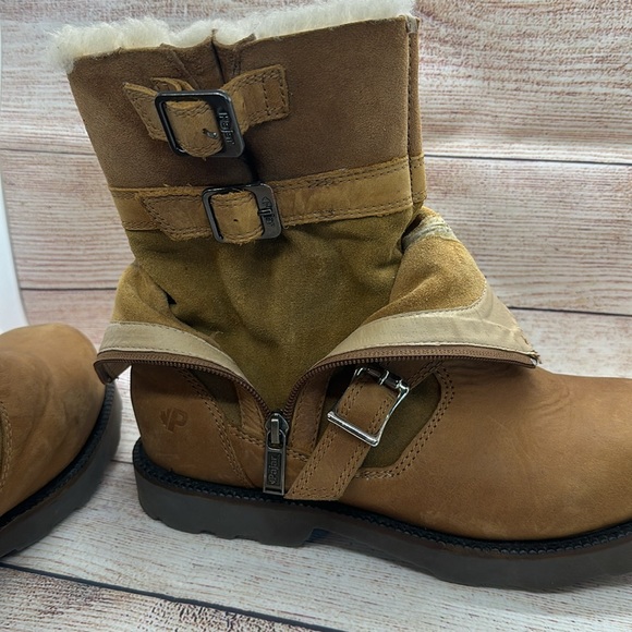 Pajar biker style leather and shearling boots size 8US - Picture 7 of 8